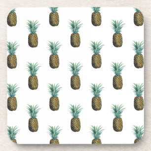 Tropical Pineapple Watercolor Coaster