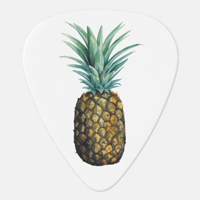 Tropical Pineapple Watercolor Guitar Pick (Front)