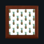 Tropical Pineapple Watercolor Jewelry Box<br><div class="desc">Tropical Pineapple Watercolor. Artist: Grace Popp. Image ID: 105687D.</div>