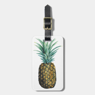 Tropical Pineapple Watercolor Luggage Tag