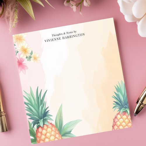 Shop 9 Tropical Pineapple Watercolor Personalized Notepad