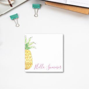 Tropical Pineapple Watercolor Summer Post-it Notes