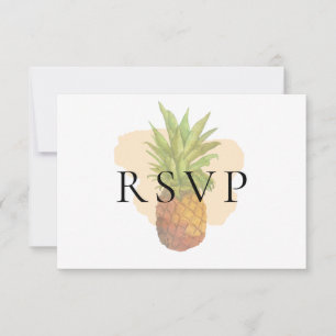 Tropical Pineapple Watercolor Wedding Menu Choice