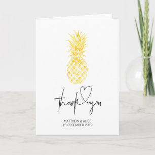 Tropical Pineapple Wedding Engagement Thank You Card