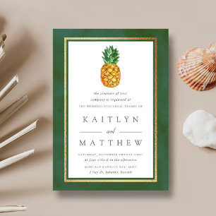 Tropical Pineapple Wedding Rehearsal Dinner Invitation