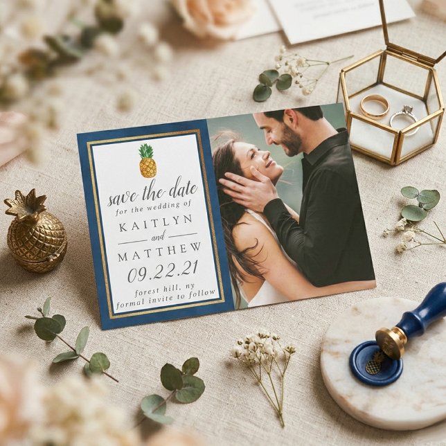 Tropical Pineapple Wedding Save The Date (Creator Uploaded)