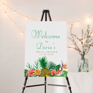 Tropical Pineapple Welcome Sign