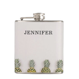 Tropical Pineapple with Name Flask