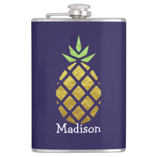 Tropical Pineapple With Your Name Flask