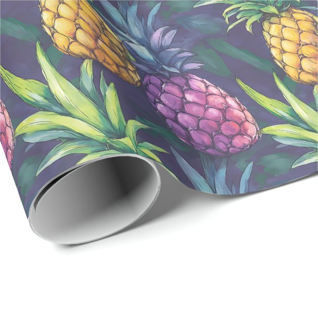 Tropical Pineapple Wrapping Paper (Roll Corner)