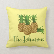 Tropical Pineapple Yellow home Decor Pillow Custom