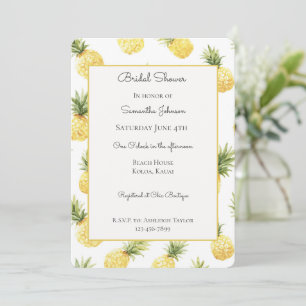 Tropical Pineapples Bridal Shower Invitation