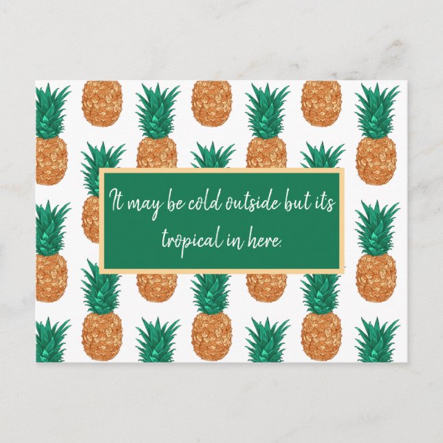 Tropical Pineapples, Customizable Party Invite (Front)