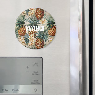 Tropical Pineapples Floral Magnet