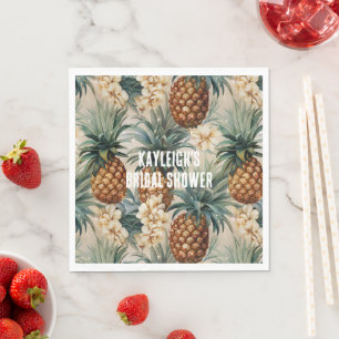Tropical Pineapples Floral Napkins