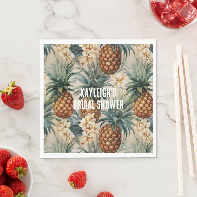 Tropical Pineapples Floral Napkins (Insitu)