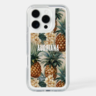 Tropical Pineapples Floral iPhone 16 Pro Case