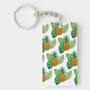 Tropical pineapples keychain