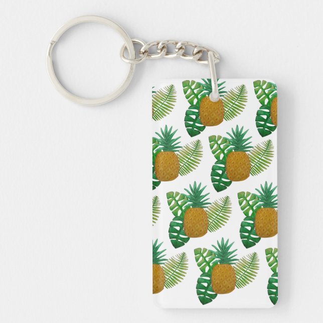 Tropical pineapples keychain (Front)