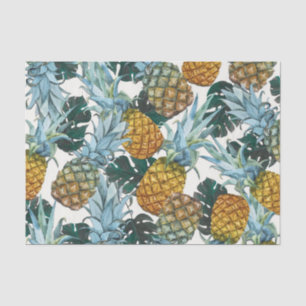 Tropical Pineapples & Leaves Exotic Birthday Party Tissue Paper