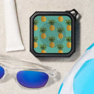 Tropical Pineapples On Teal Bluetooth Speaker