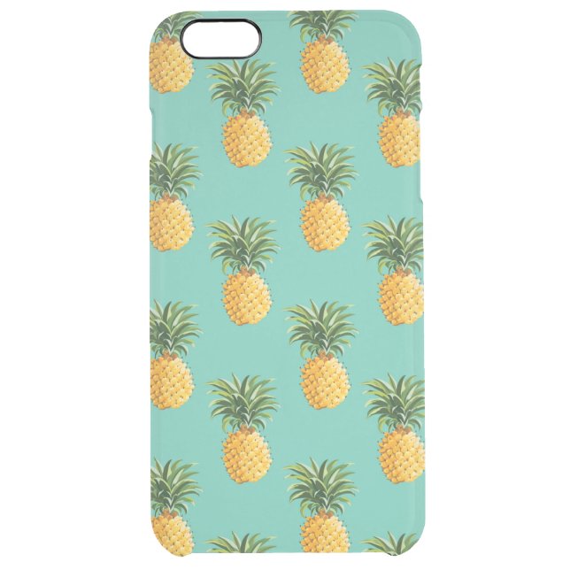 Tropical Pineapples On Teal Uncommon iPhone Case (Back)
