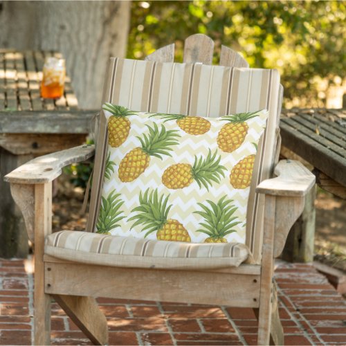 Tropical Pineapples  Outdoor Pillow