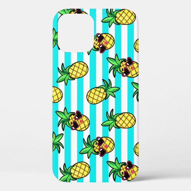 Tropical Pineapples: Retro Sunglasses Pattern. Case-Mate iPhone Case (Back)