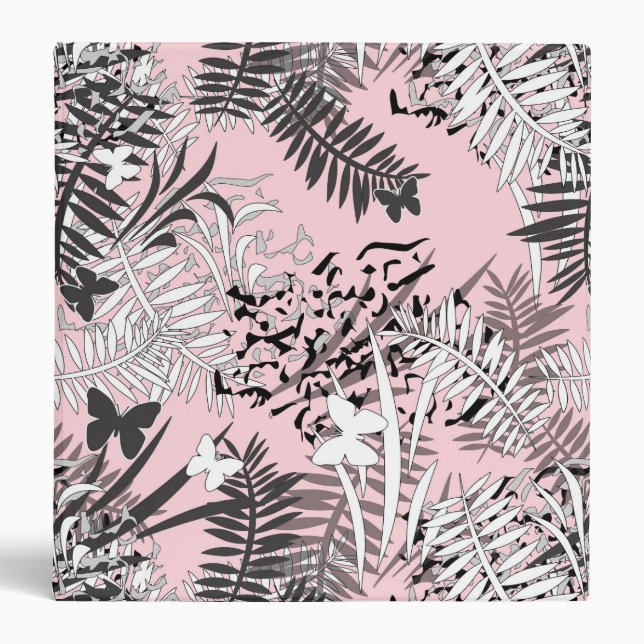Tropical, pink 3 ring binder (Front)