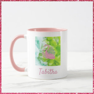 Tropical Pink and Green Flamingo and Palms Mug
