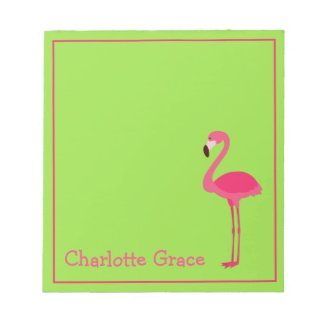 Tropical Pink and Green Flamingo Personalized