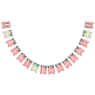 Tropical Pink Baby On Board Bunting Flags