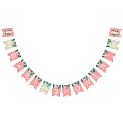 Tropical Pink Baby On Board  Bunting Flags