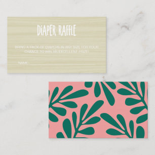Tropical Pink Baby On Board Diaper Raffle  Enclosure Card