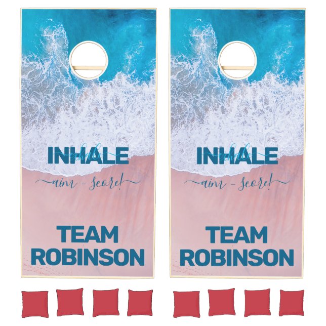 Tropical Pink Beach Bermuda Cornhole Set (Set)