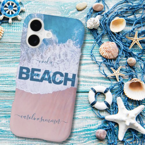 Tropical Pink Beach Bermuda Vacation iPhone 17 Case