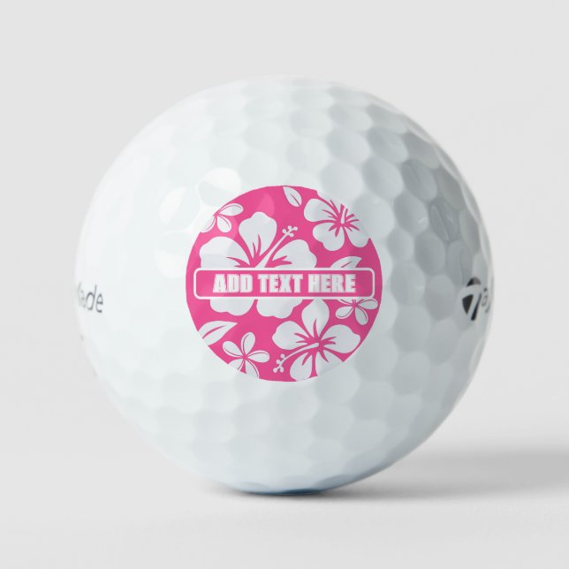 Tropical Pink Beach Flowers Golf Balls (Front)