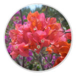 Tropical Pink Bougainvillea Island Floral Ceramic Knob