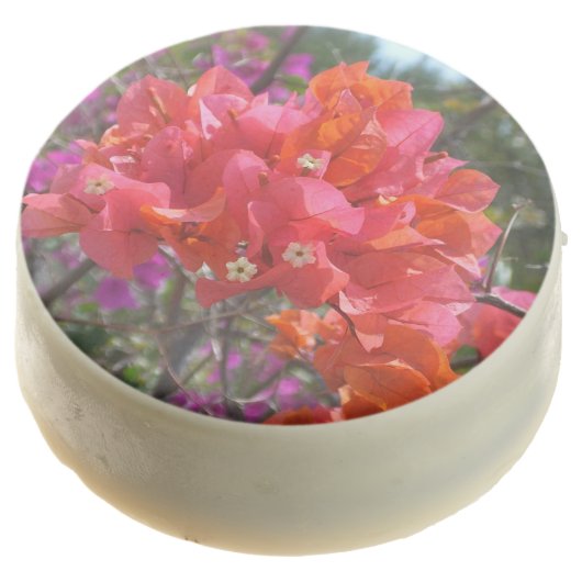 Tropical Pink Bougainvillea Island Floral Chocolate Covered Oreo (Angled)