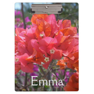 Tropical Pink Bougainvillea Island Floral Clipboard