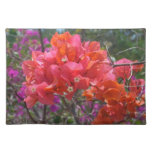 Tropical Pink Bougainvillea Island Floral Cloth Placemat