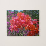 Tropical Pink Bougainvillea Island Floral Jigsaw Puzzle