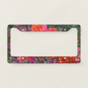 Tropical Pink Bougainvillea Island Floral License Plate Frame