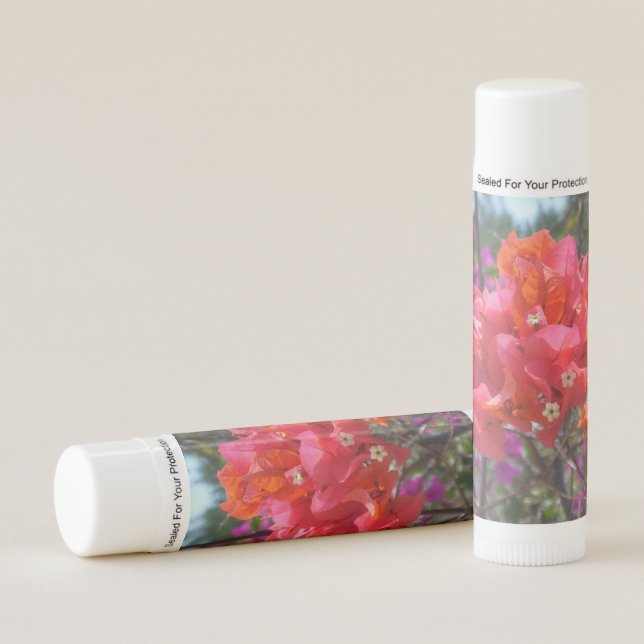 Tropical Pink Bougainvillea Island Floral Lip Balm (Front)