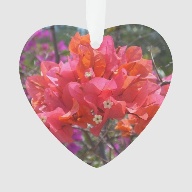 Tropical Pink Bougainvillea Island Floral Ornament (Front)