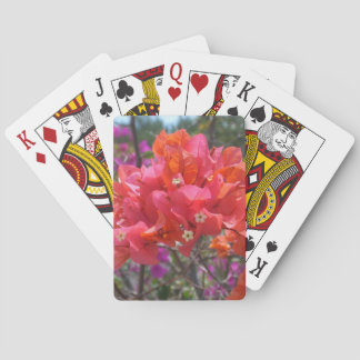 Tropical Pink Bougainvillea Island Floral Poker Cards