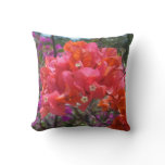 Tropical Pink Bougainvillea Island Floral Throw Pillow