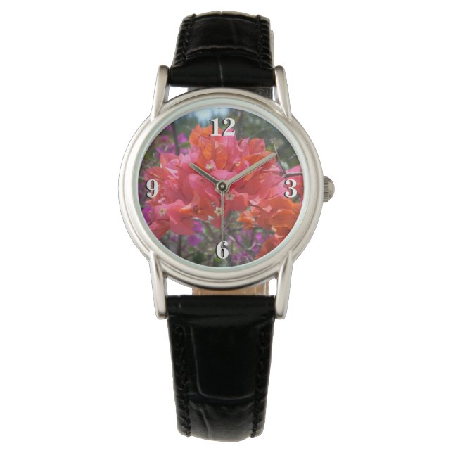 Tropical Pink Bougainvillea Island Floral Watch (Front)