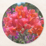 Tropical Pink Bougainvillea Round Paper Coaster