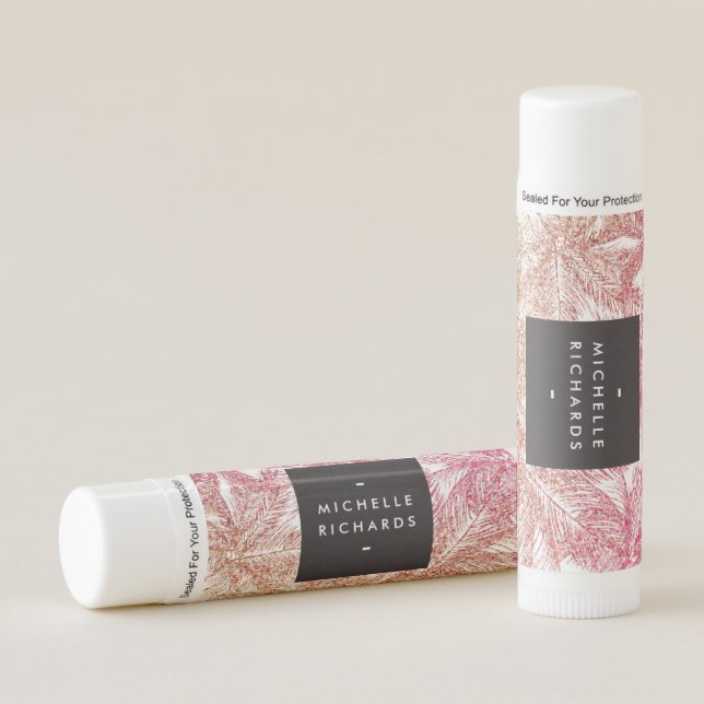 Tropical Pink/Bronze Palms Lip Balm (Front)